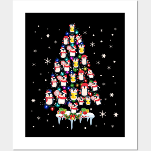 Penguin Christmas Tree Merry Christmas gift Xmas Posters and Art